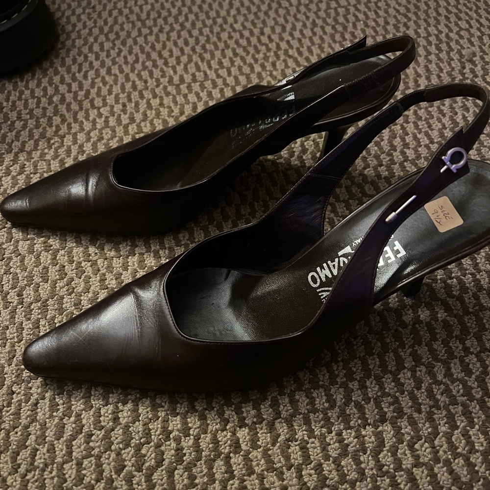 Ferragamo Kitten Slingbacks